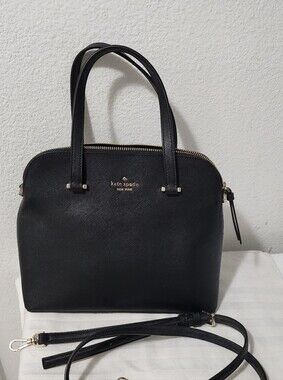 kate spade Black Saffiano Leather Satchel with Gold Hardware